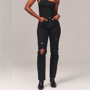 Abercrombie & Fitch Black High Rise Dad Jeans